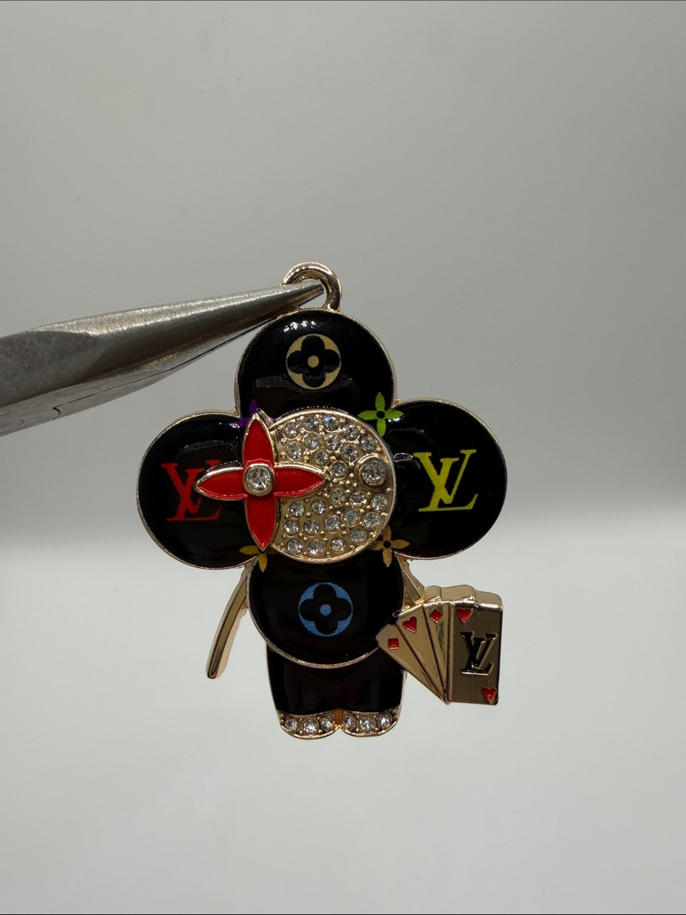 1406. Black Multicolor Enamel Vivi Pendant Charm